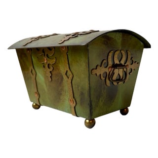 Art Deco Casket Box in Patinated Bronze by Holger Fridericias, 1930s For Sale