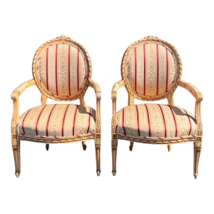 1960s Pair of Louis XVI Style Arm Chairs