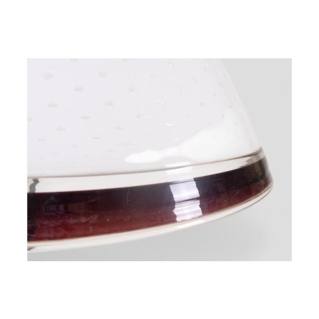1960s Murano Cased Glass Pendant Lamp with Ruby Trim, Italy, 1960s For Sale - Image 5 of 8