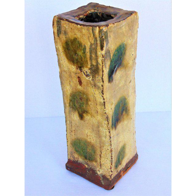 1990s Contemporary Hand Built Slab Pottery Vase Chairish