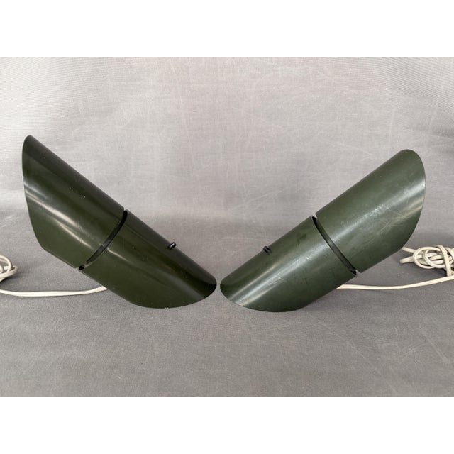 2 x Fog & Mørup lamps, Phister model by Hans Due, Denmark 1969, vintage plastic table and wall lamps 26.5 cm (longest...