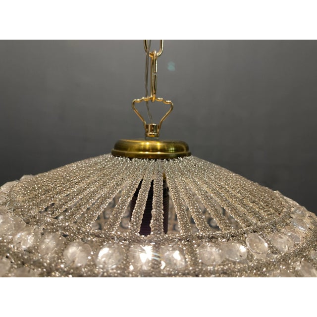 Crystal Beaded Light Pendant, 1980s For Sale - Image 6 of 7