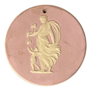 Antique 18th Century Wedgwood Lilac Jasperware Medallion Plaque - "Night Shedding Poppies" For Sale