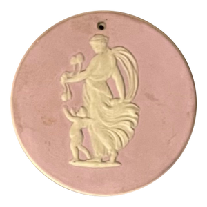 Antique 18th Century Wedgwood Lilac Jasperware Medallion Plaque - "Night Shedding Poppies"