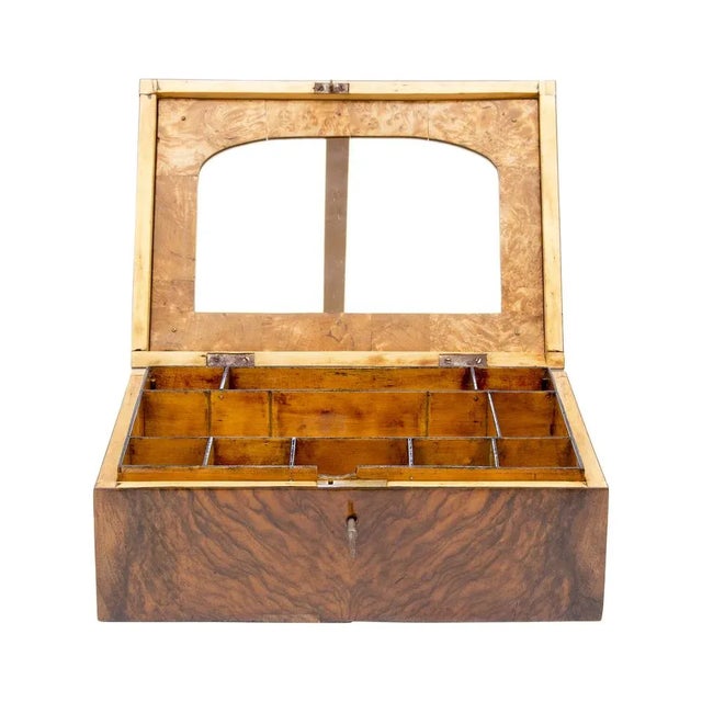 19th Century Biedermeier Walnut Casket For Sale - Image 4 of 8