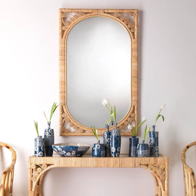 Jamie Young Primrose Rattan Mirror For Sale In Los Angeles - Image 6 of 7