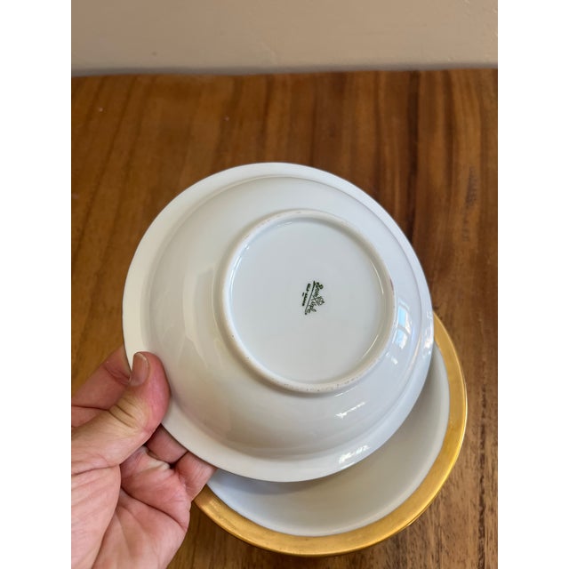 1960s Rosenthal Small Porcelain Bowls With Handpainted 24k Gold B Initial and Wide Trim - Set of 12 For Sale - Image 5 of 10