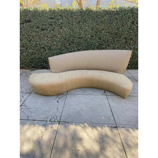 Wood 1990s Vintage Reupholstered Kagan “Bilbao” Style Sofa For Sale - Image 7 of 8