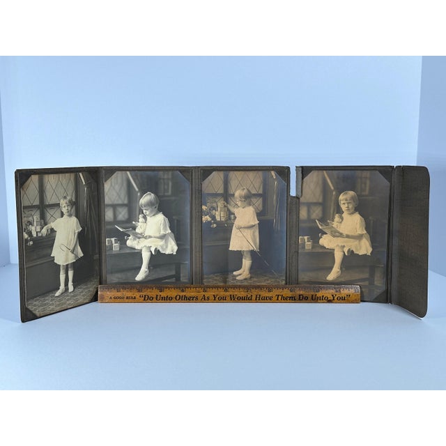Antique Fold-Out Studio Portraits: Young Blind Girl, Wilson Studio For Sale - Image 9 of 10