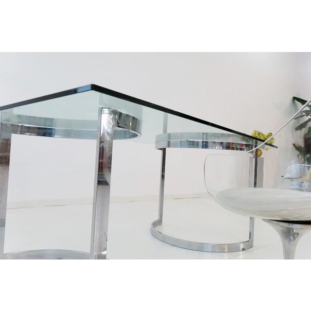 Space Age Chrome & Glass Dining Table by Milo Baughman, 1970s For Sale - Image 9 of 13