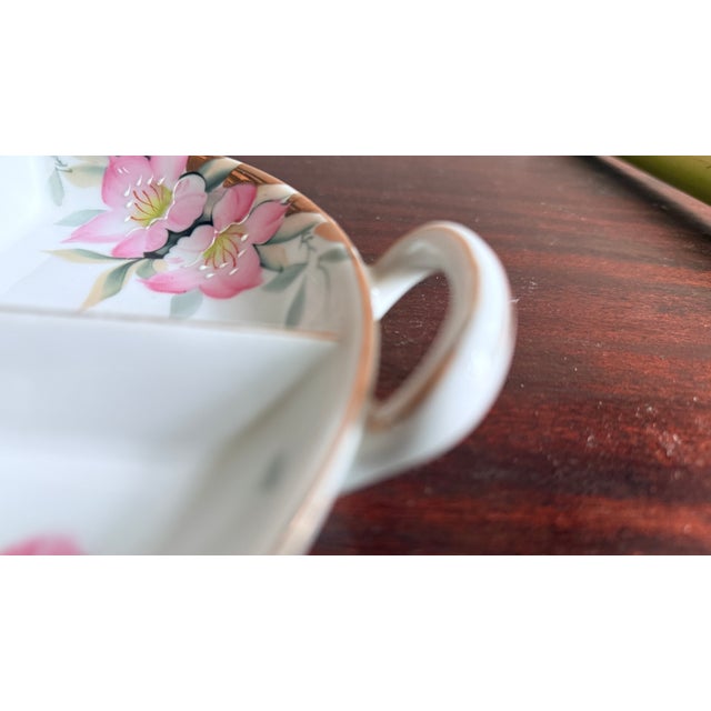 Early 20th Century Antique, Early 20th Century Noritake Japan Azalea Porcelain Four-Divider Fruit and Nut Bowl For Sale - Image 5 of 7