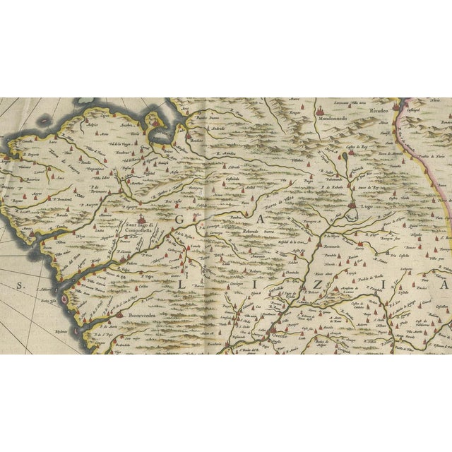 Blaeu Map of Galicia Spain, 1642 For Sale - Image 9 of 10