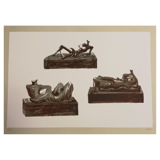 Henry Moore, Three Reclining Figures, Lithograph, 1976 For Sale