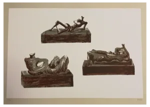 Henry Moore, Three Reclining Figures, Lithograph, 1976