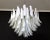 Glass Vintage Italian Murano Chandelier with 53 Transparent Lattimo Glass Petals from Mazzega, 1982 For Sale - Image 7 of 13
