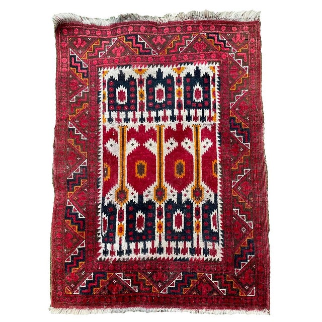 *All of our antique & vintage rugs are professionally cleaned prior to being listed.* Name: Vintage IKAT Design Size: 2.7...