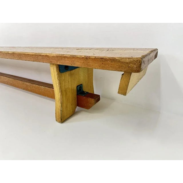 Wood Vintage Wooden School Bench, 1970s For Sale - Image 7 of 8