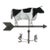 Mid 20th Century Stained Glass Black and White Cow Copper Weathervane Decorative Farmhouse For Sale