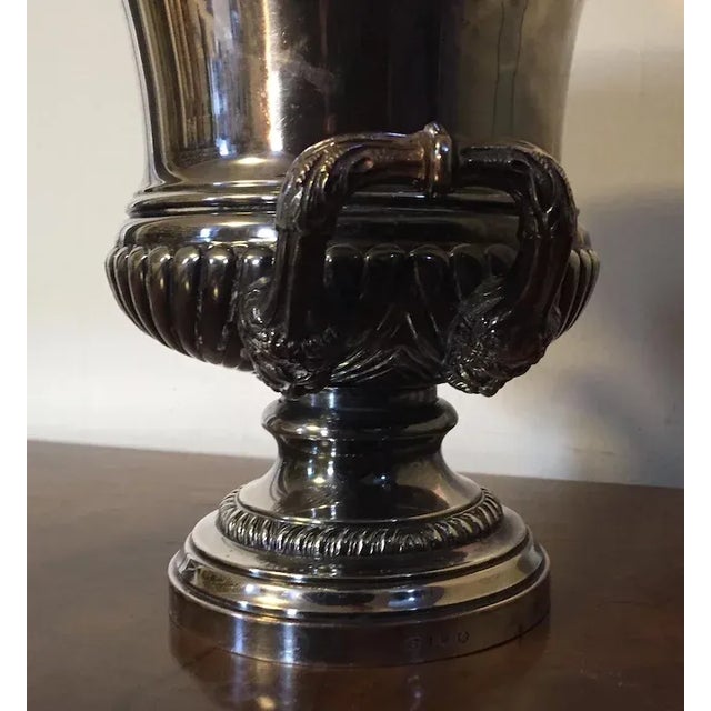 Copper Antique 19th Century English Sheffield Silver Campagna Urn Champagne Ice Bucket For Sale - Image 8 of 11