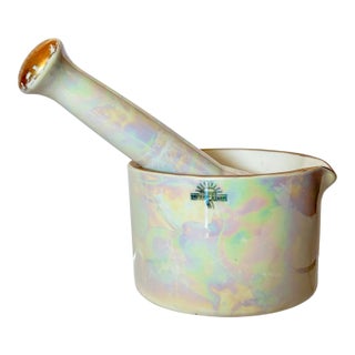 1950s Pearlescent Gilt Cooper Mortar and Pestle For Sale