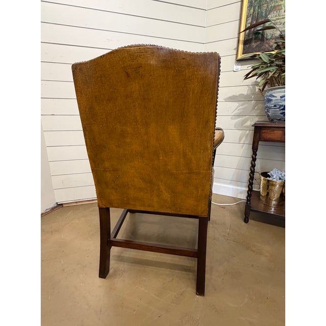 Vintage English Leather Chair For Sale - Image 4 of 11