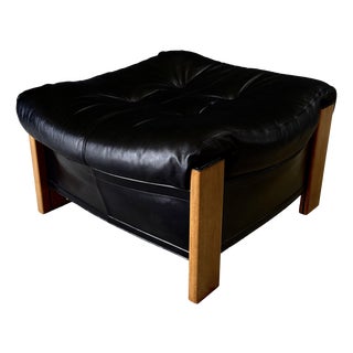 Postmodern Artona Ottoman in Leather by Afra & Tobia Scarpa for Maxalto, Italy, 1980s For Sale