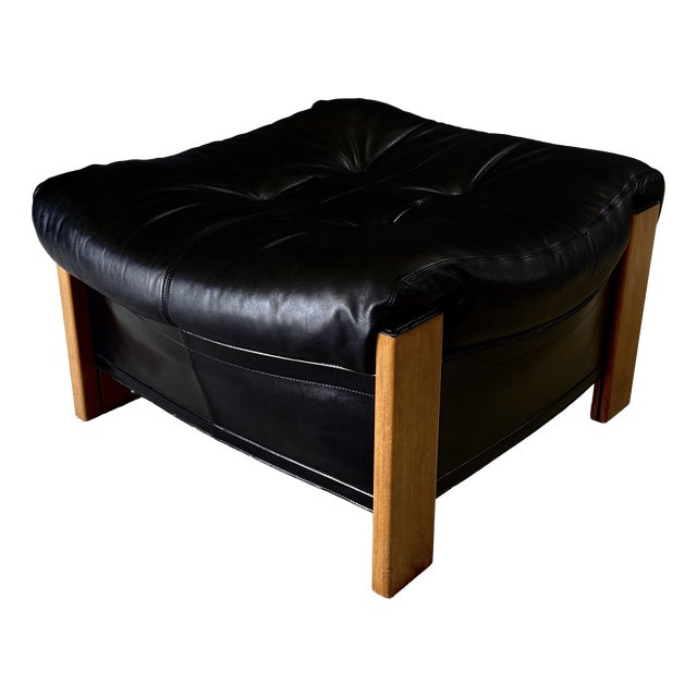 Postmodern Artona Ottoman in Leather by Afra & Tobia Scarpa for Maxalto, Italy, 1980s For Sale