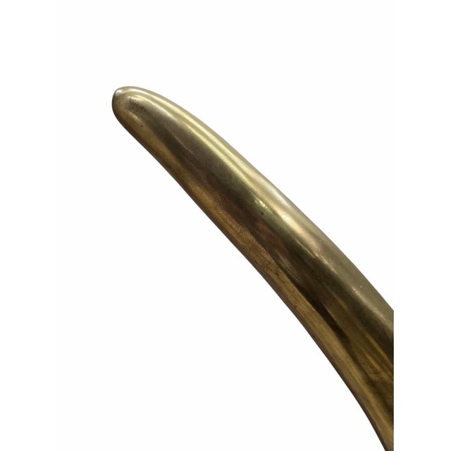 Mid 20th Century Vintage Mid Century Oversized Brass Elephant Tusk Horn For Sale - Image 5 of 8