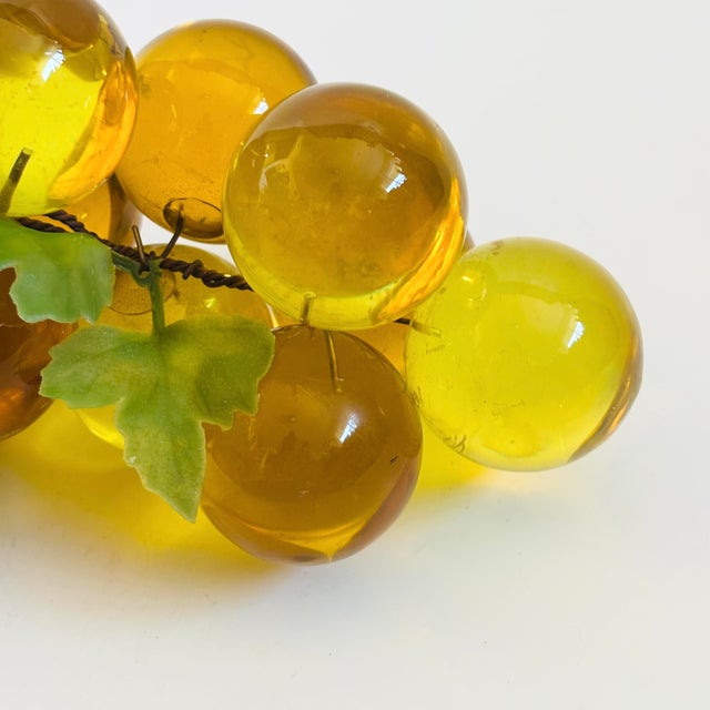 Wood Large Mid Century Yellow Lucite Grape Cluster, 1960s For Sale - Image 7 of 10