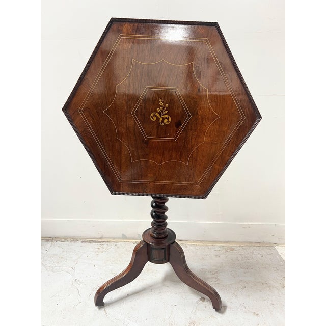 Brown 19th Century Napoleon III Tilting Pedestal Table in Mahogany For Sale - Image 8 of 12