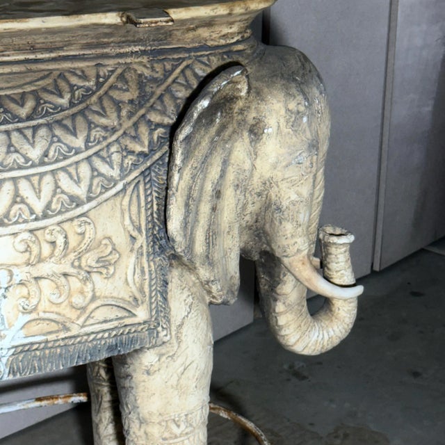 Boho Chic Large Vintage Elephant Bar Table Base For Sale - Image 3 of 10