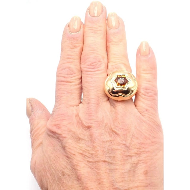 1980s Bulgari Bvlgari Star of David Shape Citrine Bombe Yellow Gold Ring, Size 6 For Sale In Philadelphia - Image 6 of 8