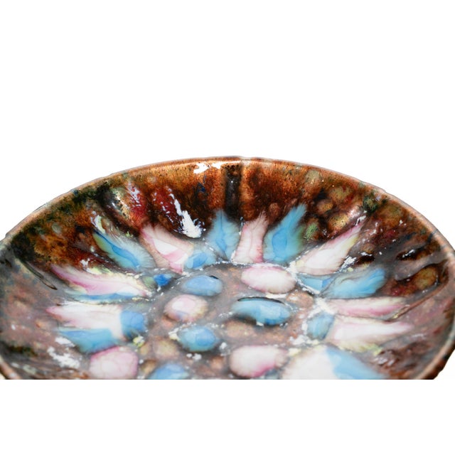 Mid-Century Modern Vintage 1960's Enamel Over Copper Abstract Bowl For Sale - Image 3 of 9