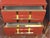 Birch Bedside Tables with Red Beige Mirror Glass & Brass Insert by Justfurnituress, Set of 2 For Sale - Image 4 of 6