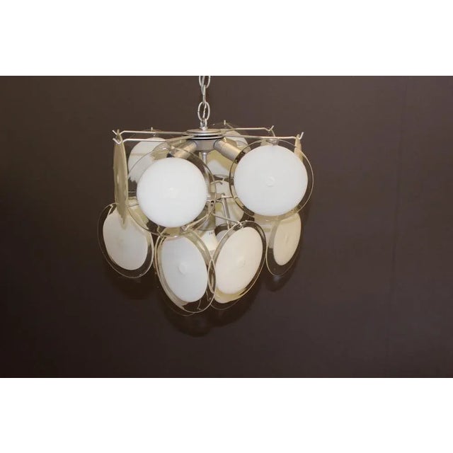 Murano Glass Disk Chandelier, 1970 For Sale - Image 9 of 11