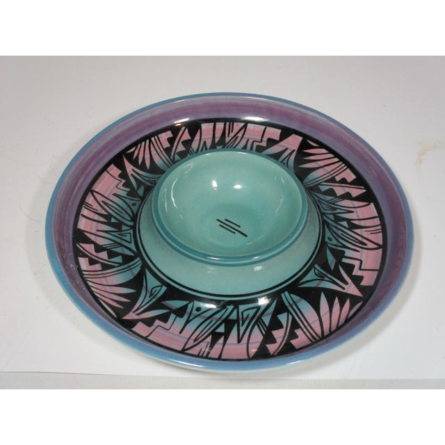 1980s Hand Crafted Navajo Ceramic Serving Dish For Sale - Image 4 of 9