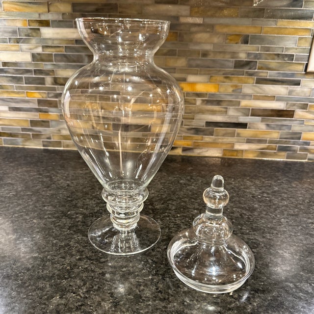 2000s Tall Glass Apothecary Jar & Lid Chairish