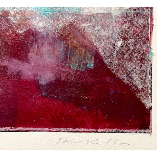 1980s Robert Kelly, 1985 Abstract Geometric Monoprint Painting Chine Colle Collage Robert Kelly, 1985 For Sale - Image 5 of 5