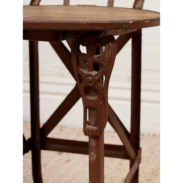 Olive 1920s Art Deco Cast Metal Folding Chair For Sale - Image 8 of 9