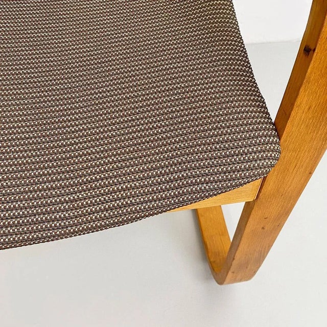 Mid-Century Modern Italian Solid Wood and Grey Fabric Armchair, 1960s For Sale - Image 10 of 14