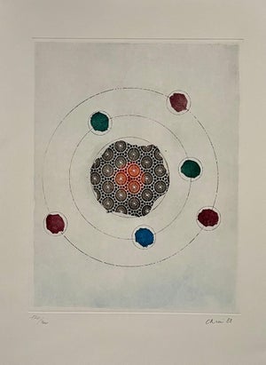 Eugenio Carmi, Italian Abstract Aquatint Collage Lithograph Print Eugenio Carmi 80s Memphis Era, 1988