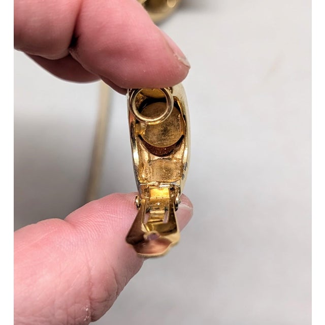 Vintage 1960s Signed Hattie Carnegie Cabochon Half Hoop Clip Earrings-2 Pieces For Sale In Philadelphia - Image 6 of 11