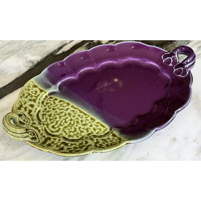 Vintage Hand Crafted Painted & Glazed Studio Art Serving Tray For Sale - Image 9 of 11