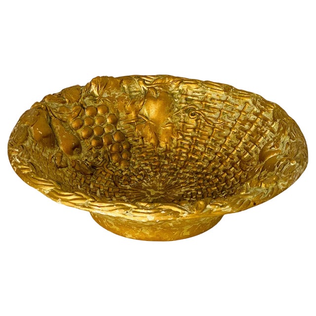 20th Century Gilt Plaster Bowl, Italy For Sale