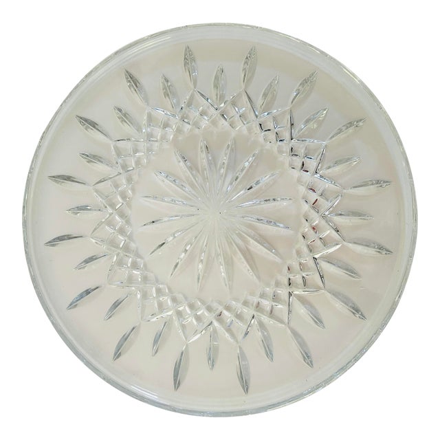 1990s Waterford Clear Crystal Cake Plate For Sale
