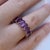 Kai Emerald-Cut Amethyst & Peridot Duo Eternity Ring in 14k Solid Gold, size 8 For Sale In Los Angeles - Image 6 of 6