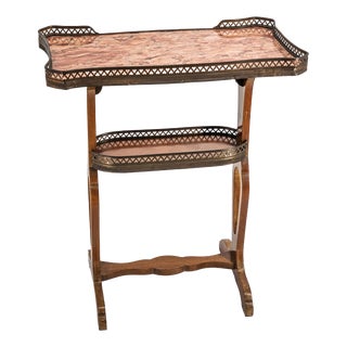 Antique Side Table in Marble and Brass, 1920s For Sale