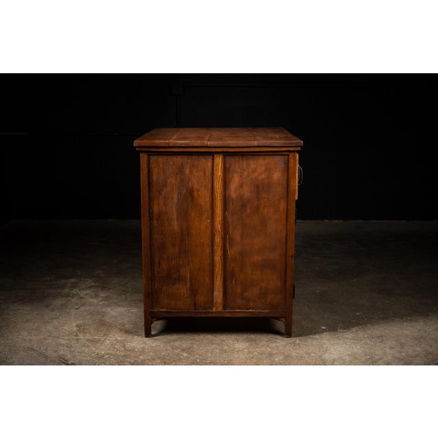 Wood Vintage Industrial Desk With Drawers For Sale - Image 7 of 8