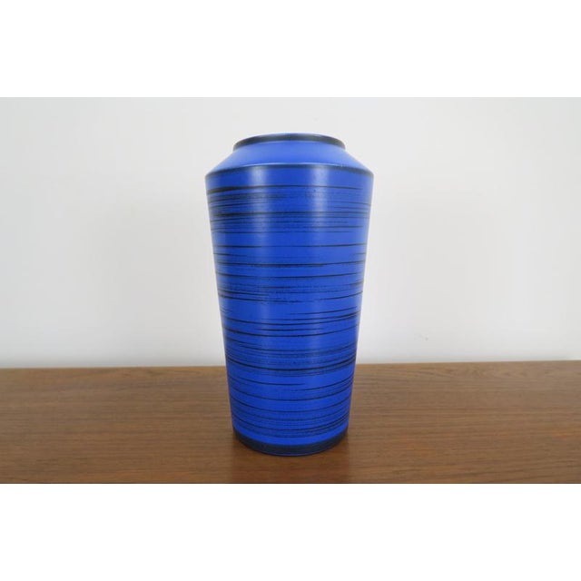 Blue and Black Ceramic Vase, 1960s For Sale - Image 6 of 6