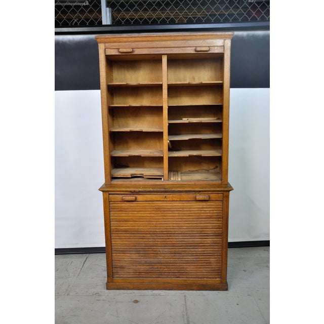 Antique Dutch Art Deco Roll Top File Chairish